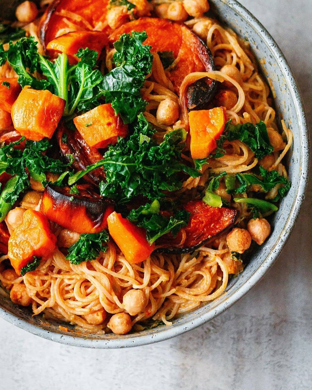 Red Curry Glass Noodles with Chickpeas