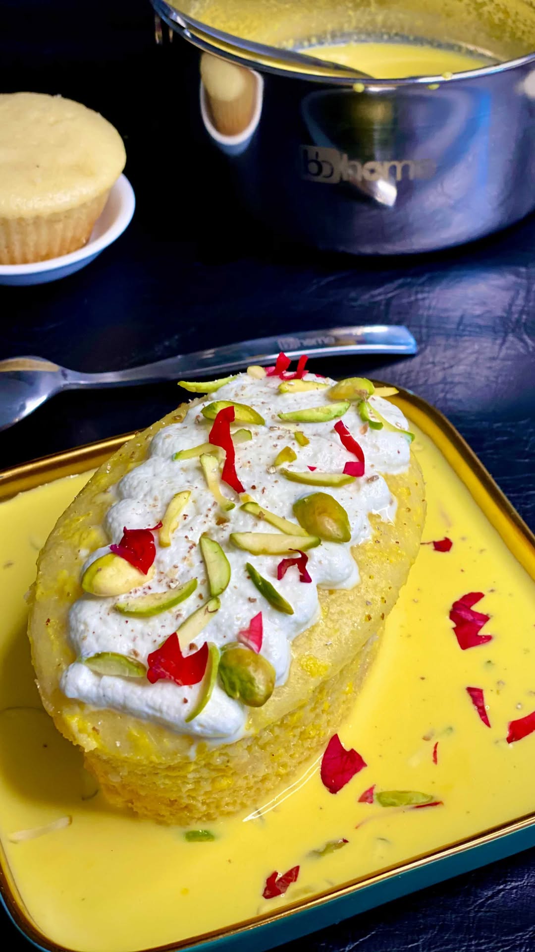 No-Oven Saffron Pistachio Cake