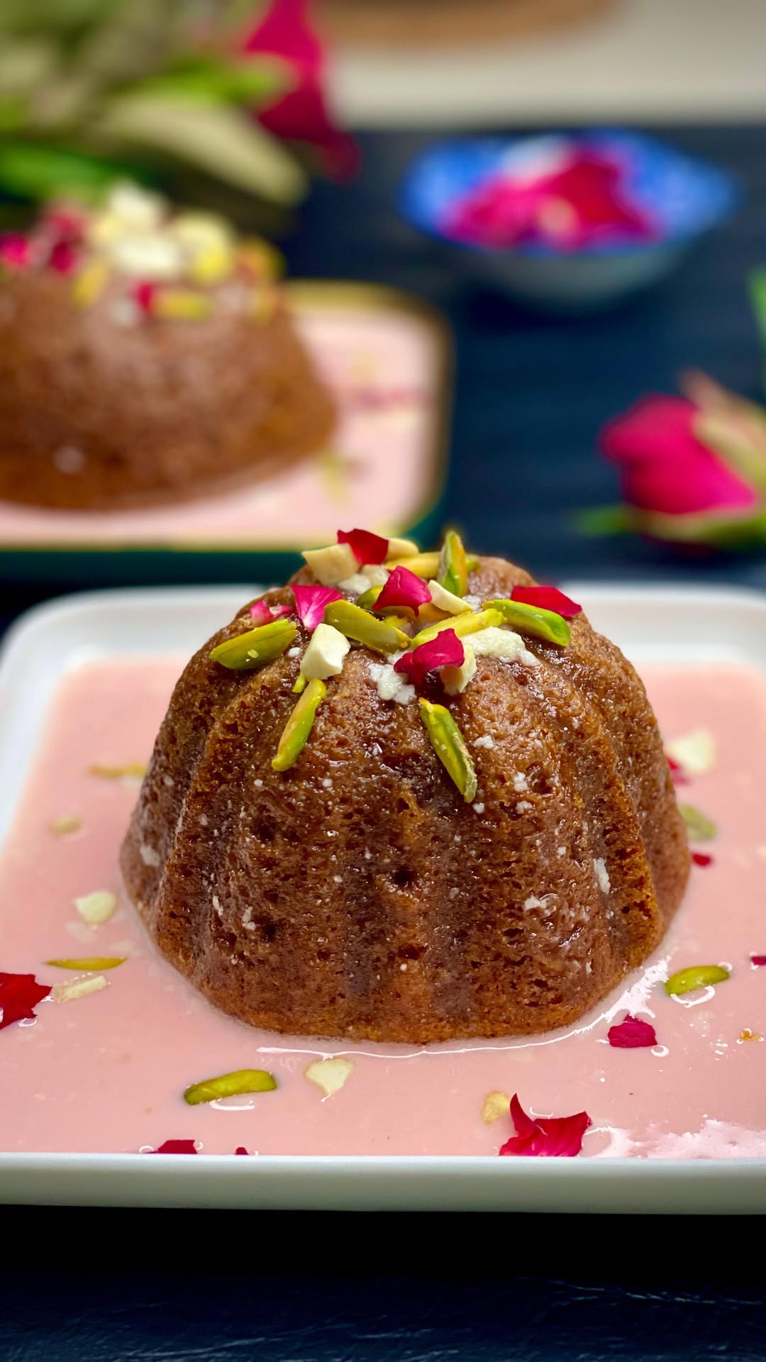 Eggless Rose Malai Cake No Oven
