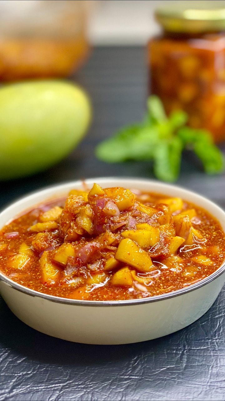 Quick No-Cook Raw Mango Pickle