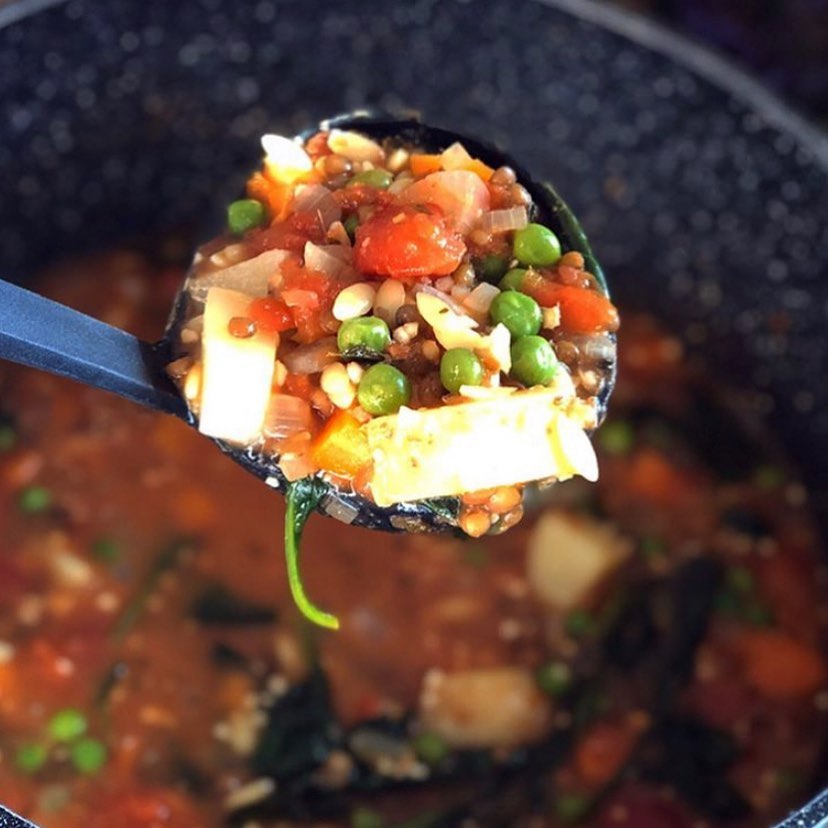 Loaded Potato Lentil Soup