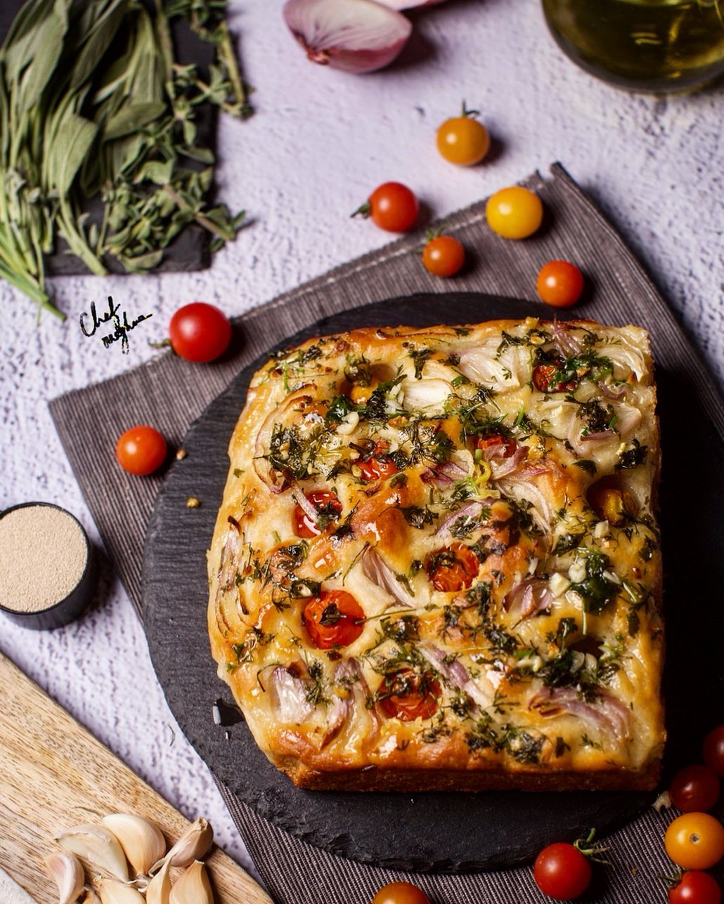 Easy Eggless Focaccia Bread