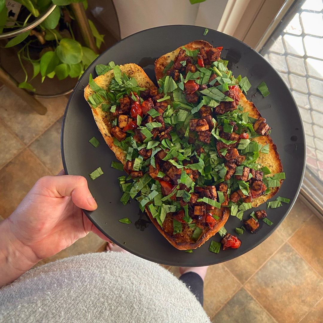 Super Quick Tofu and Tomato Lunch