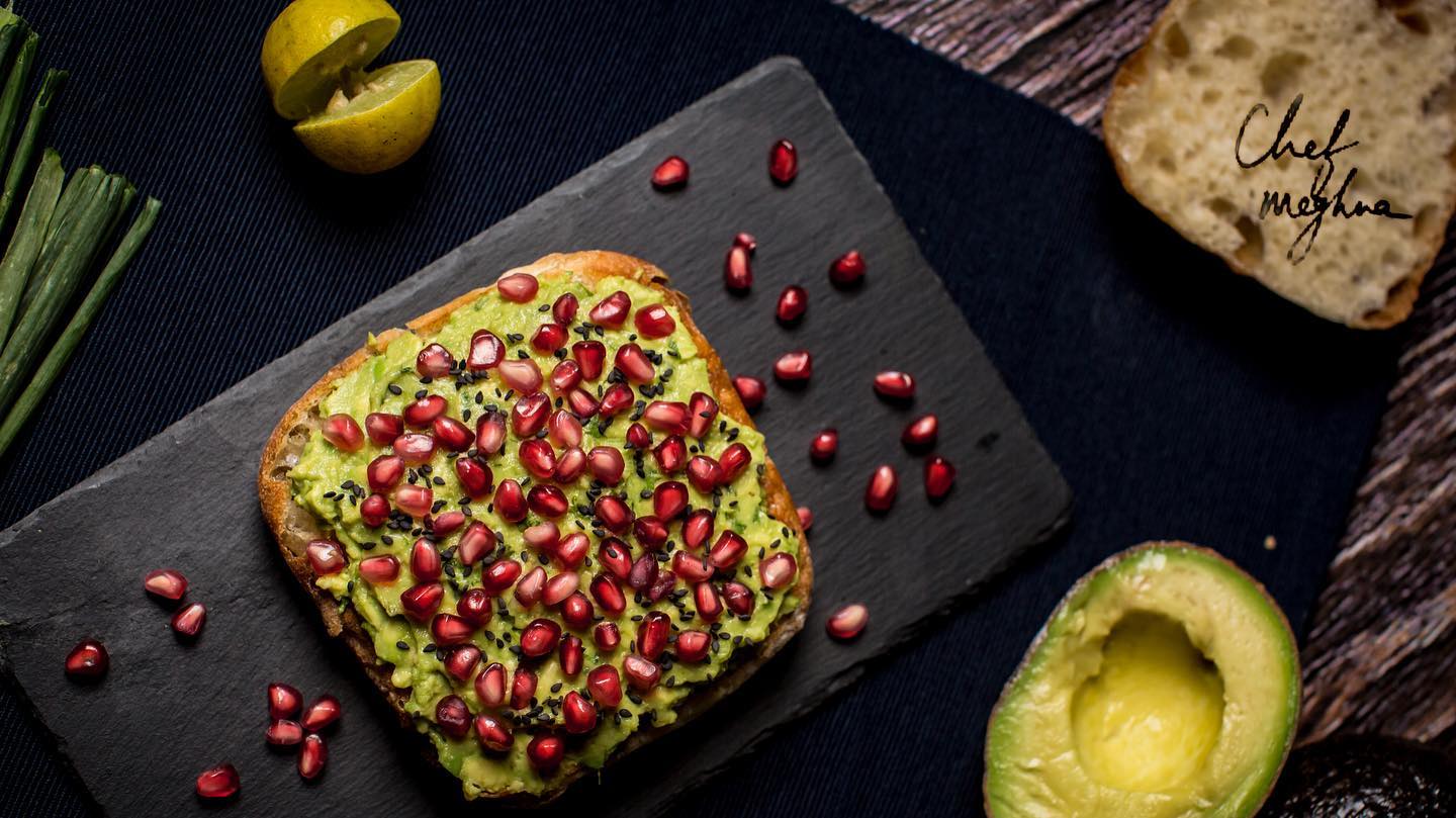 Avocado Toast with Pomegranate and Sesame