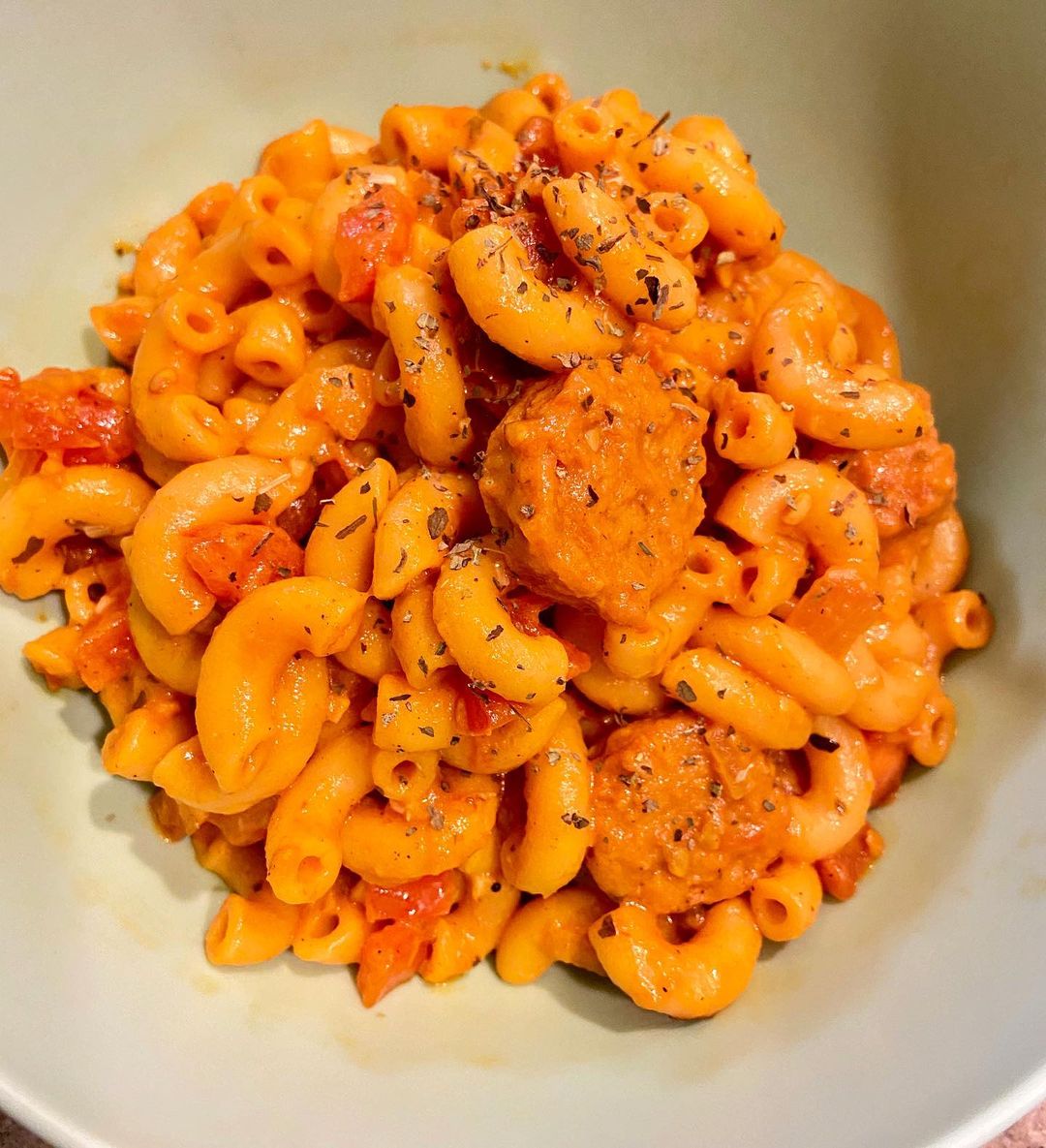 Vegan Macaroni with Italian Sausage