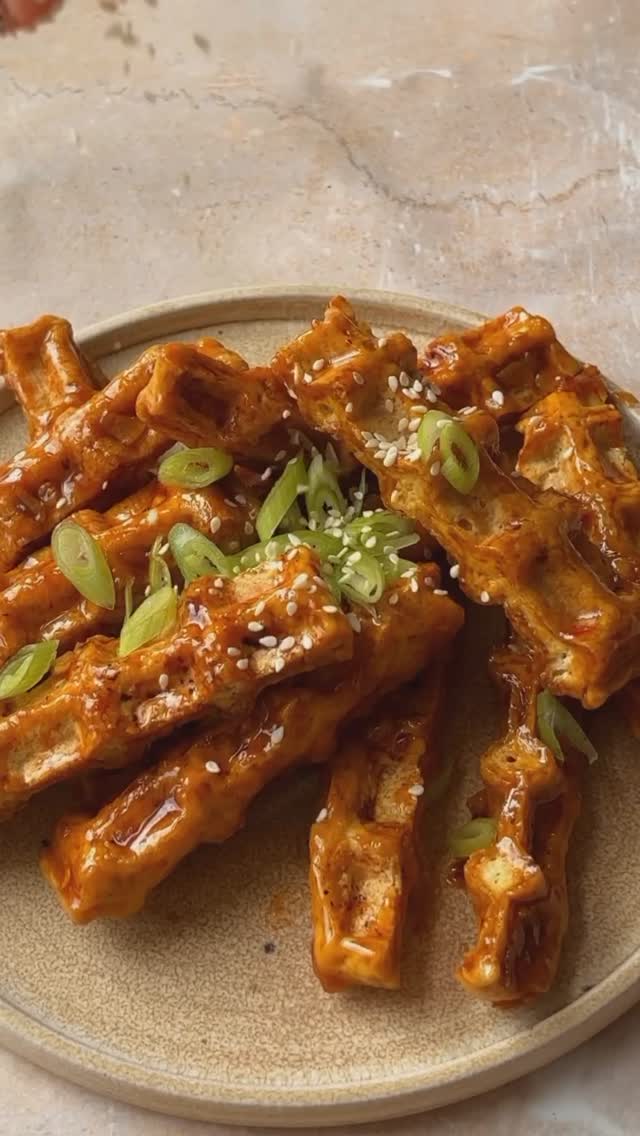 Teriyaki Tofu Waffle Fries