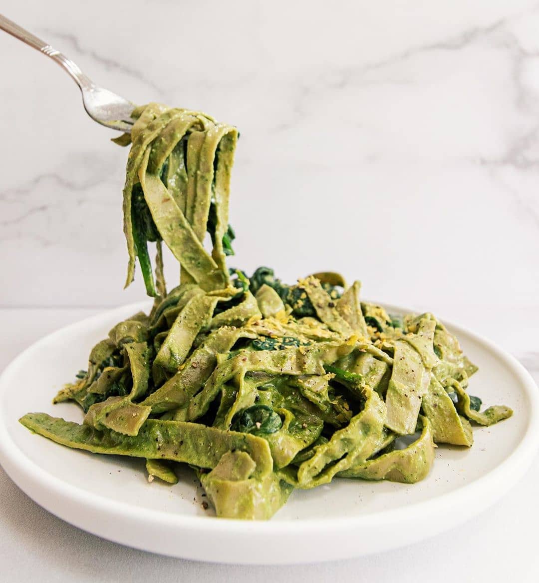 Creamy Avocado Truffle Linguini