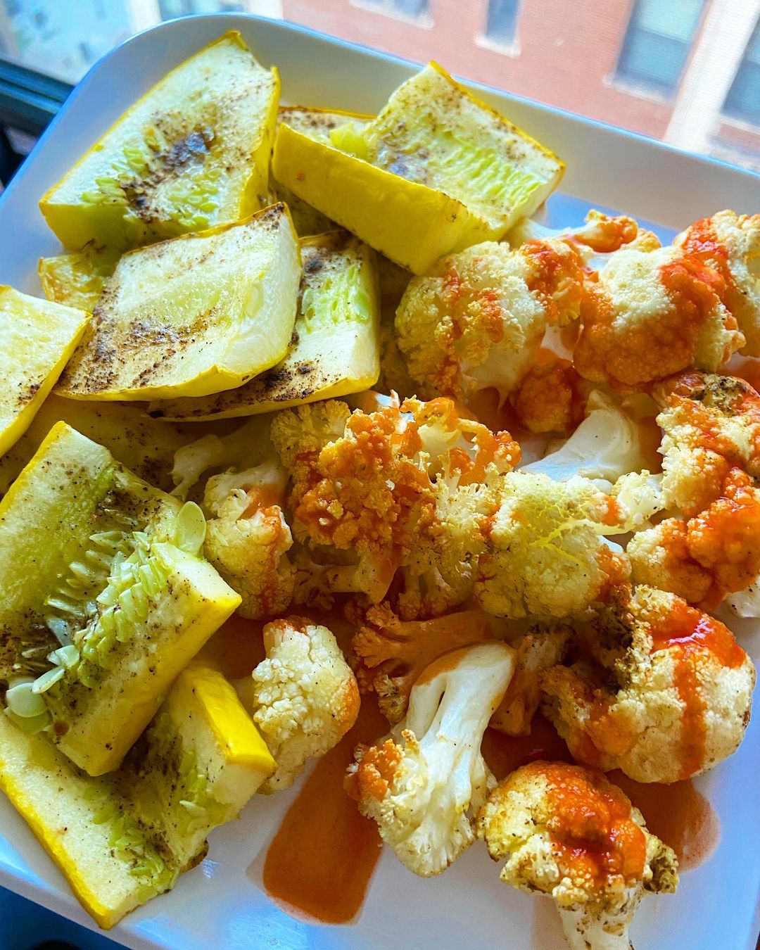 Roasted Yellow Squash and Cauliflower with Spices