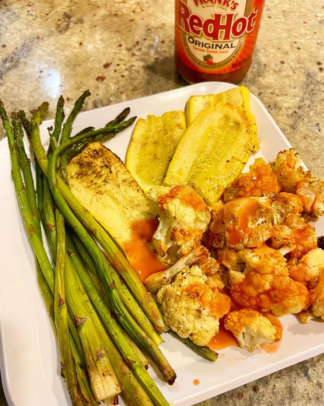 Roasted Asparagus and Squash with Air Fried Cauliflower