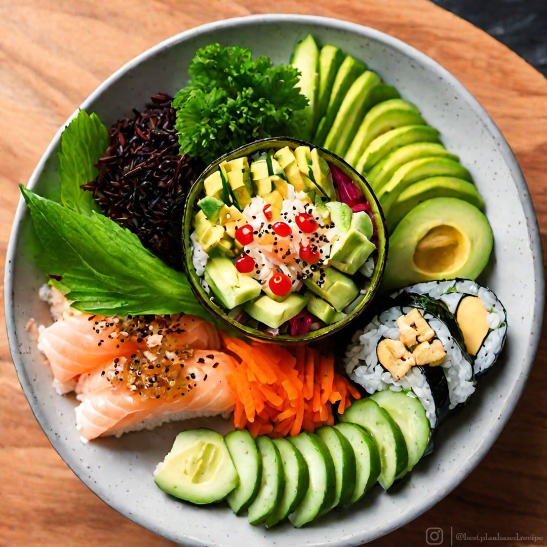Vegan Avocado and Cucumber Sushi Bowls