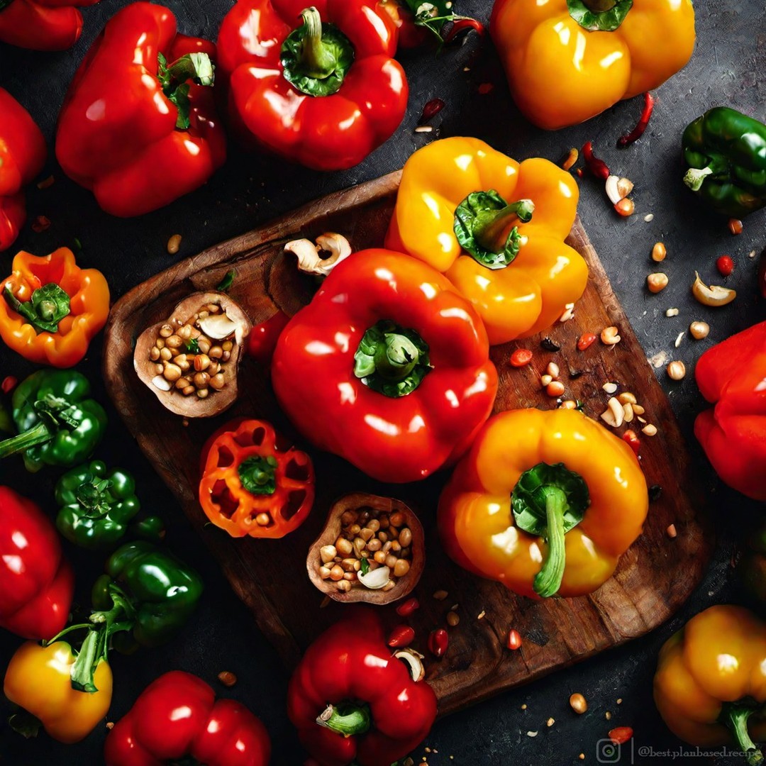 Vegan Mushroom and Quinoa Stuffed Bell Peppers