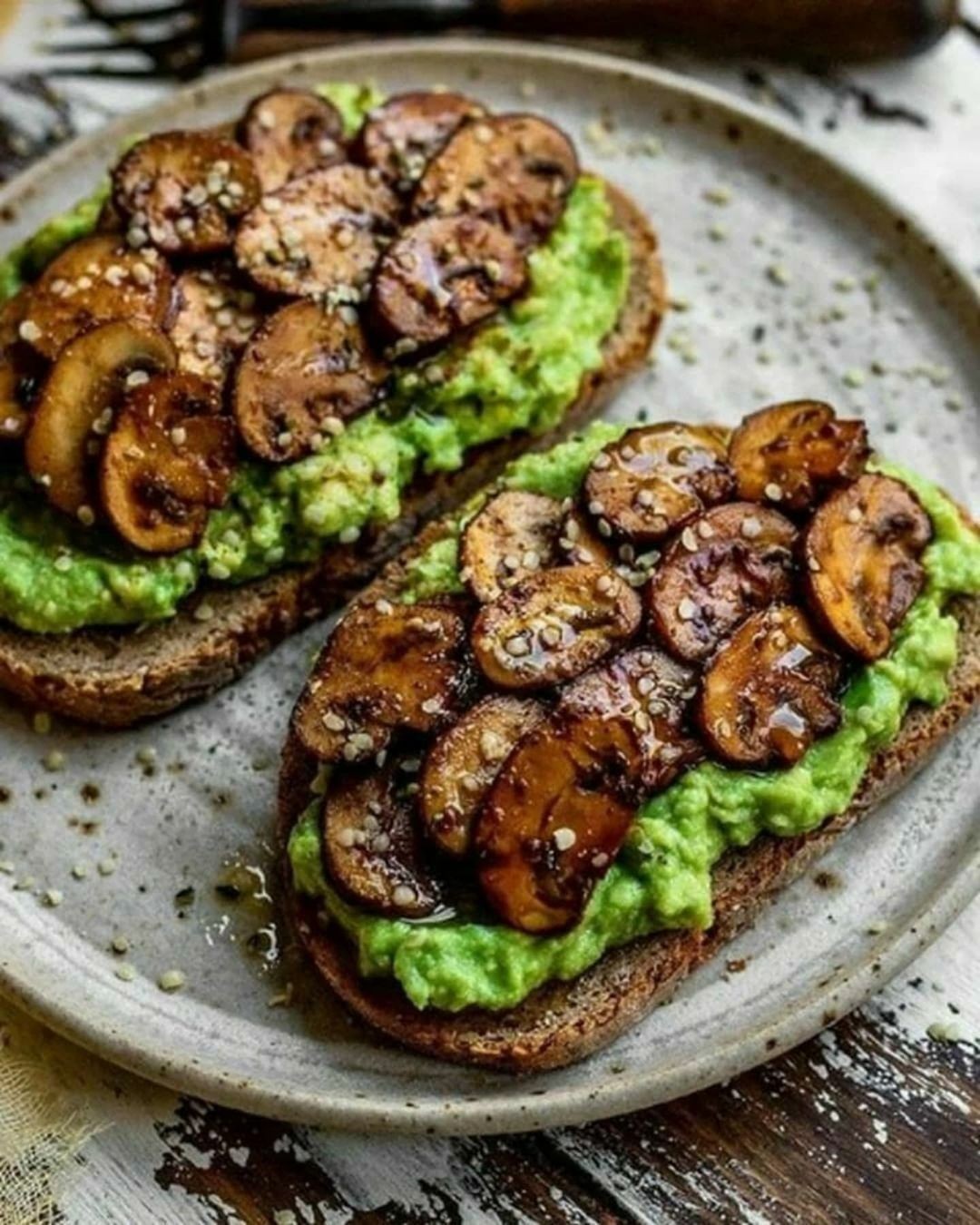 Garlicky Mushroom Avocado Toast