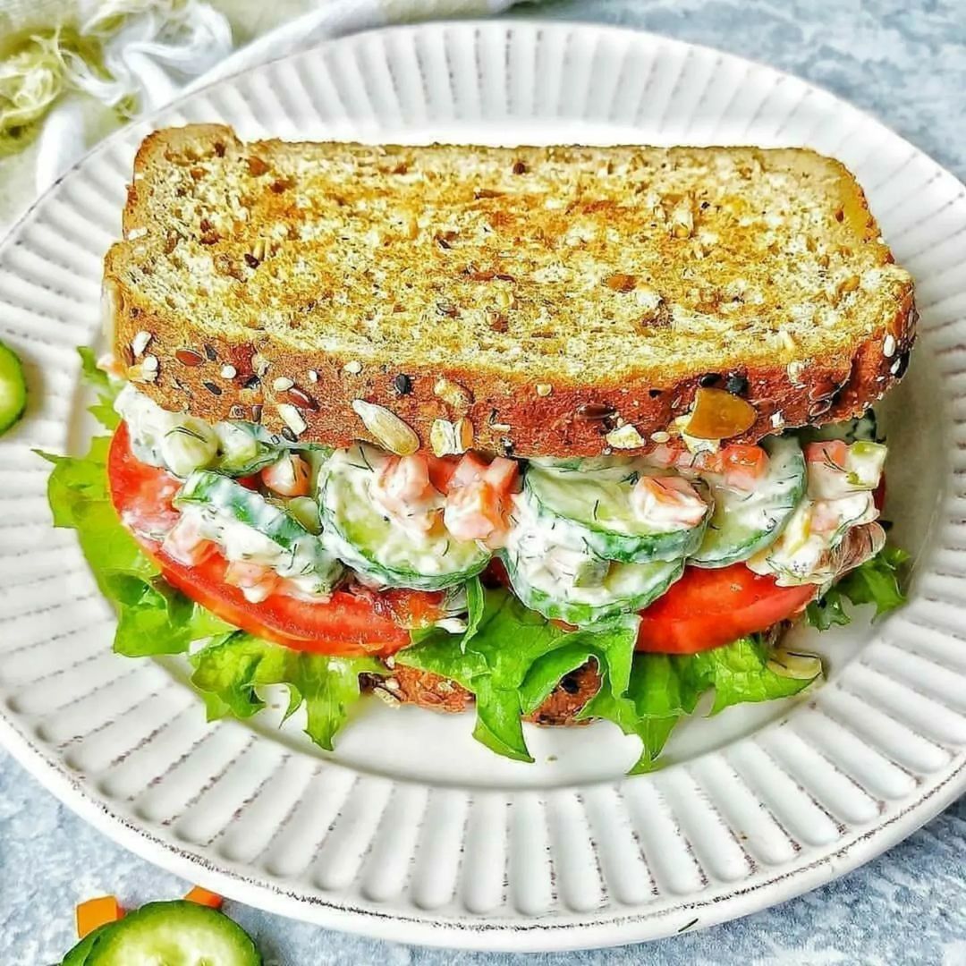 Creamy Cucumber Salad Sandwich