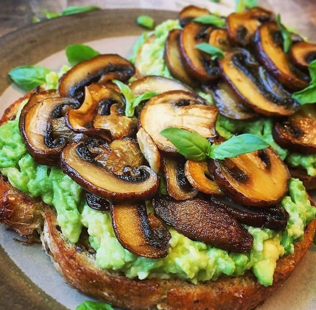 Garlicky Mushroom and Avocado Toast