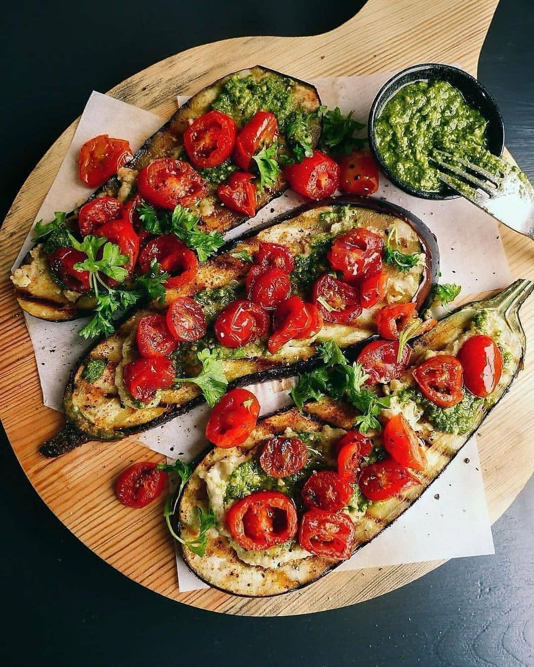 Grilled Eggplant Snack with Italian Topping