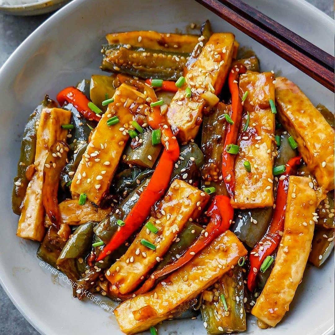 Stir-Fried Eggplant and Tofu Teriyaki