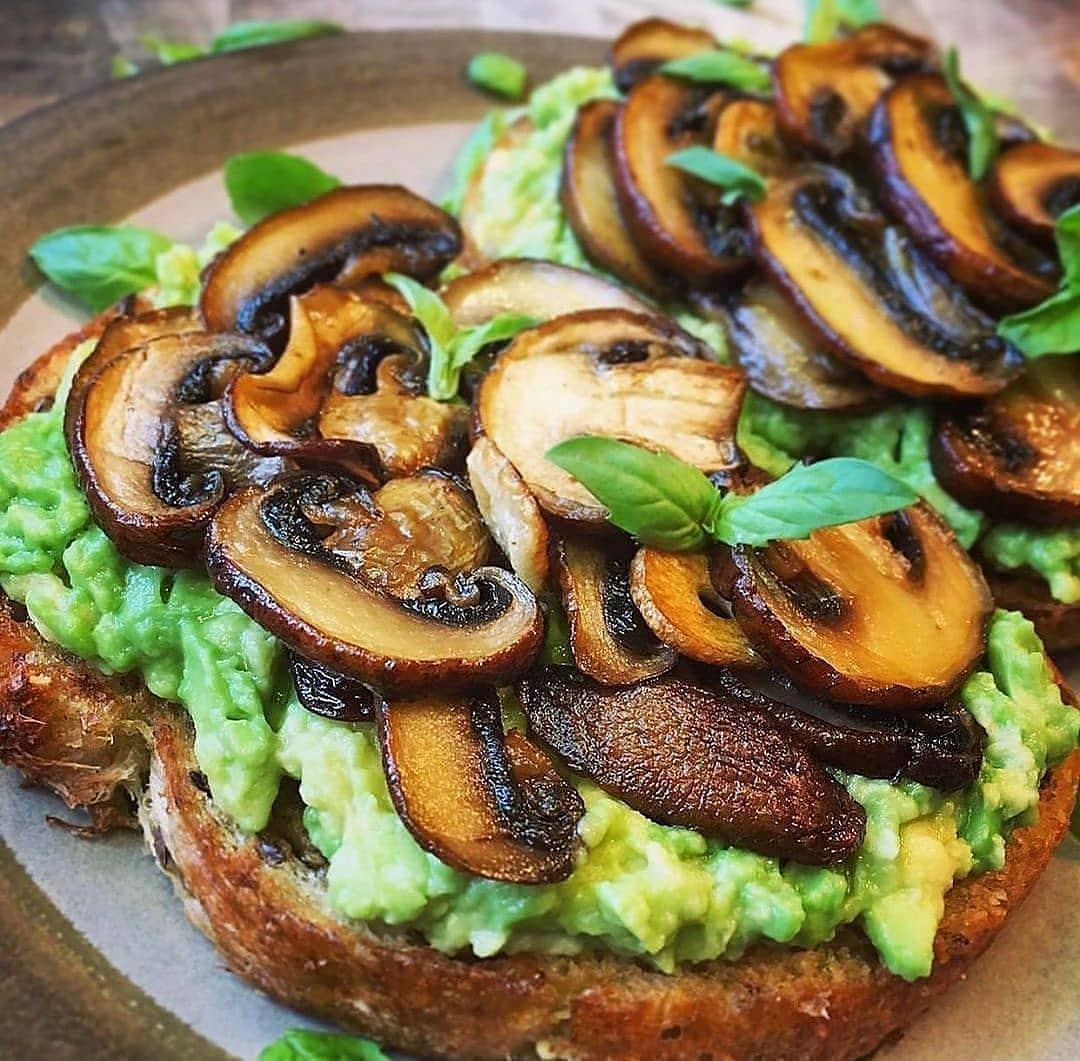 Garlicky Mushroom and Avocado Toast