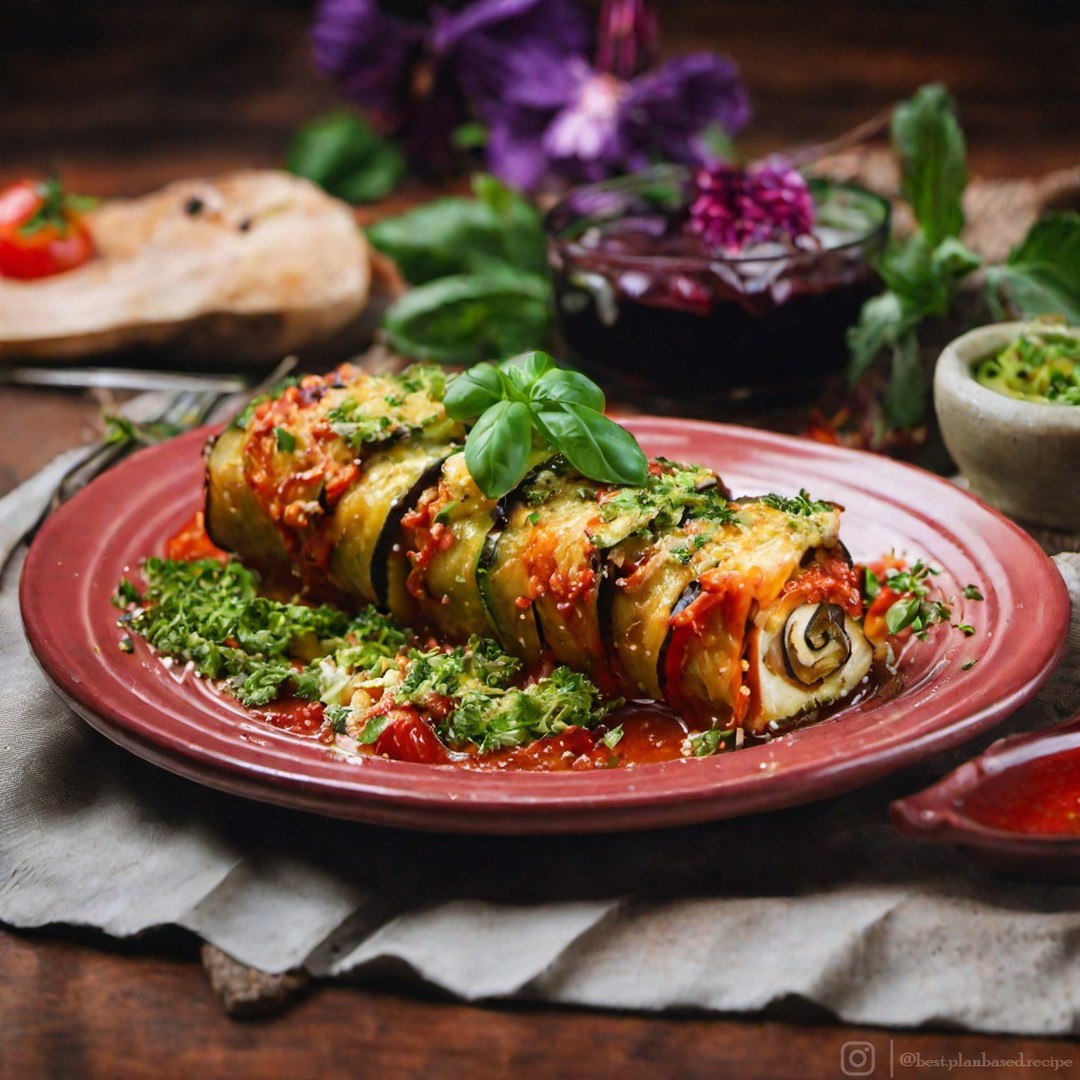 Vegan Eggplant Rollatini with Marinara