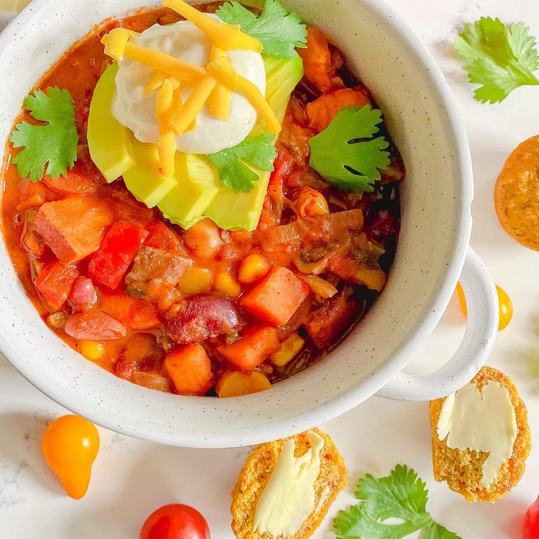 Cozy Vegan Chili with Vegetables and Spices