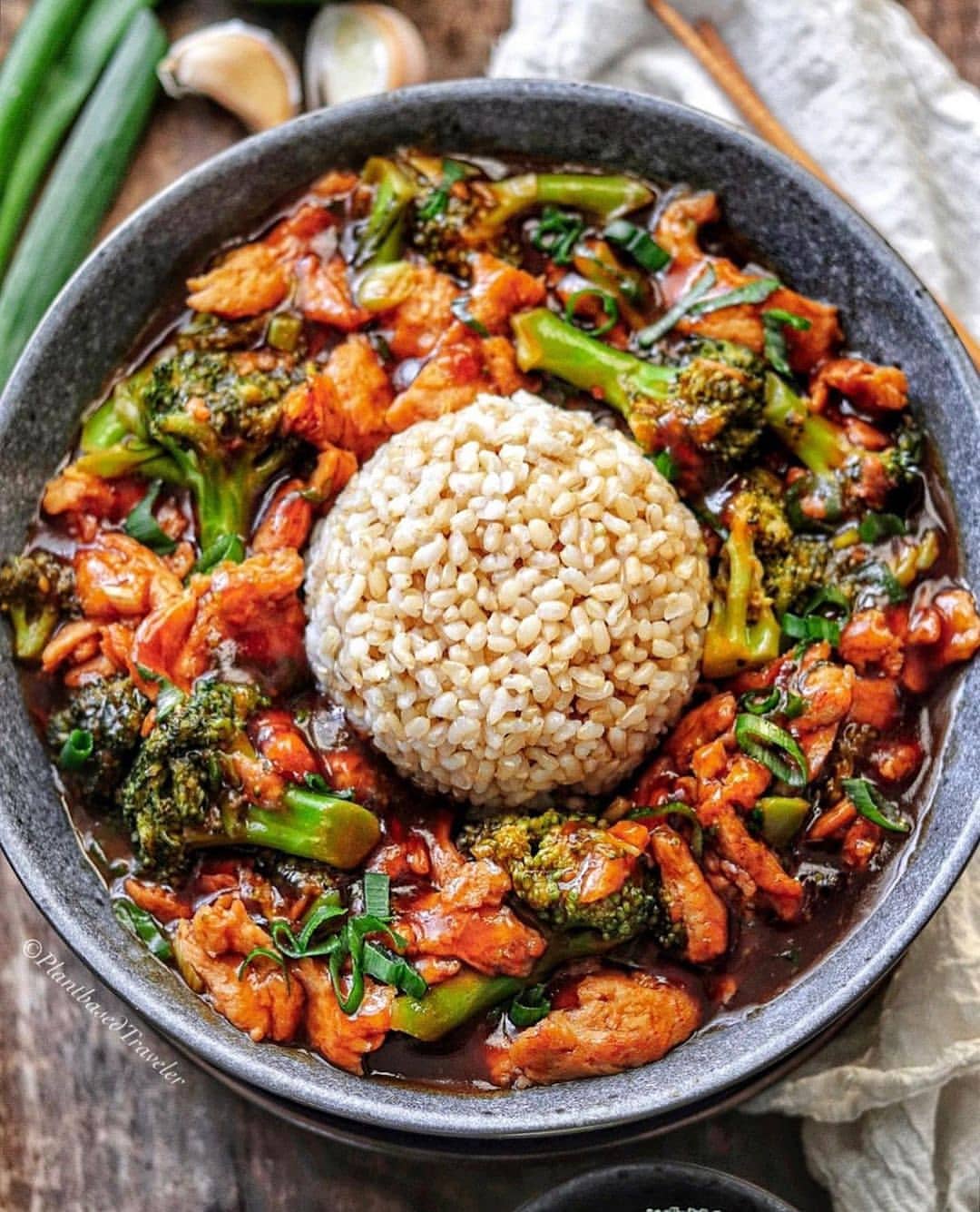 Saucy Soy Curls with Broccoli and Brown Rice
