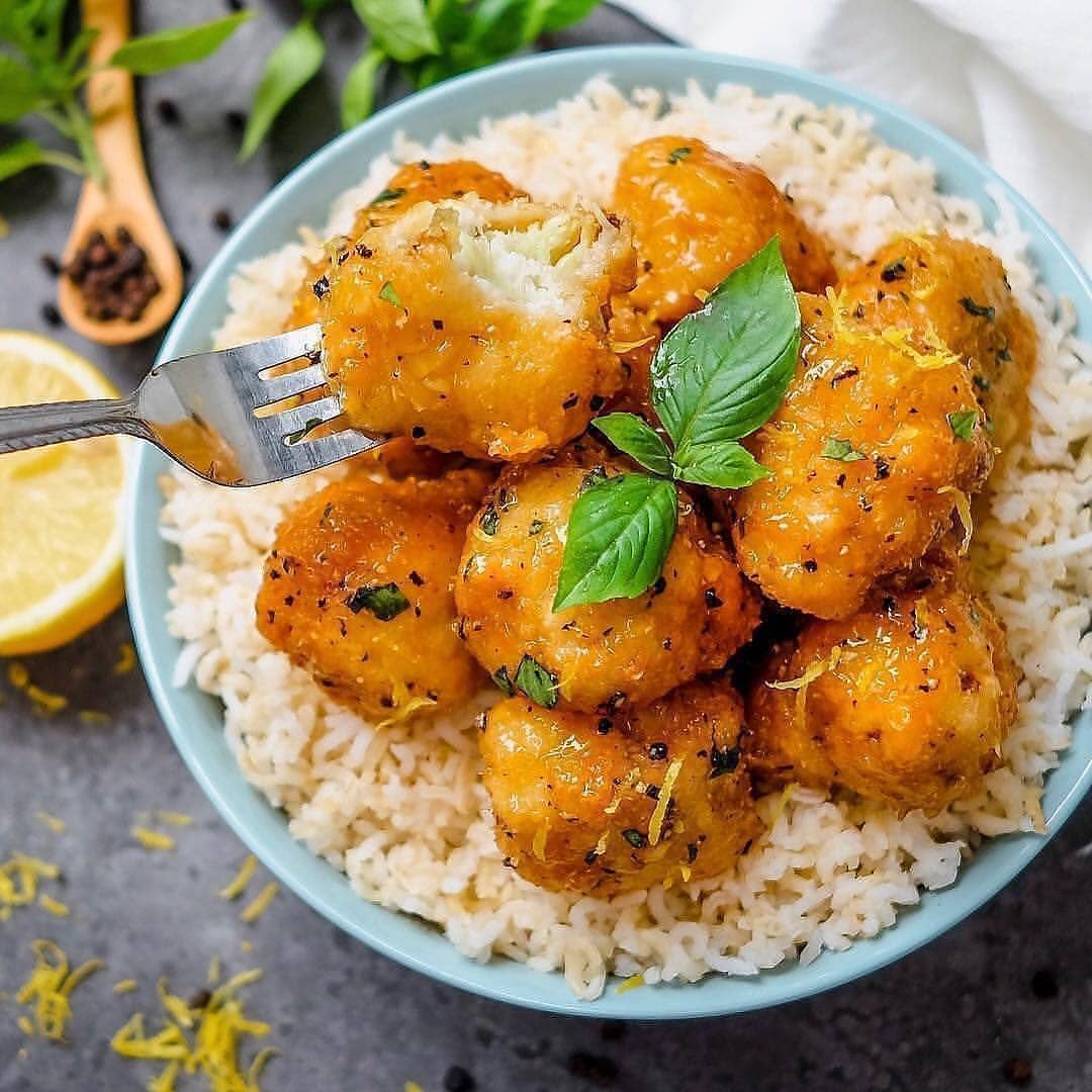 Lemon Pepper Glazed Cauliflower Bites