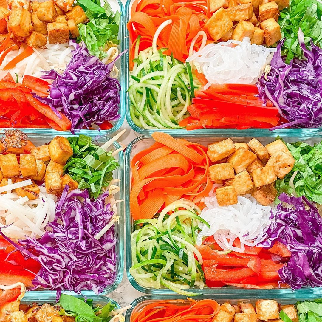 Spring Roll Bowls with Crispy Tofu