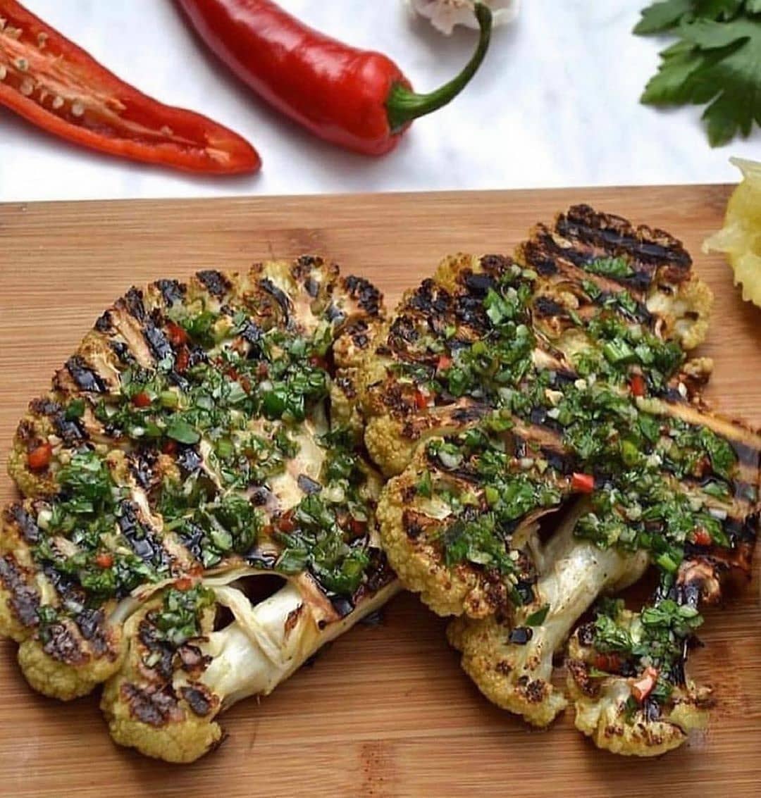 Vegan Cauliflower Steak with Chimichurri
