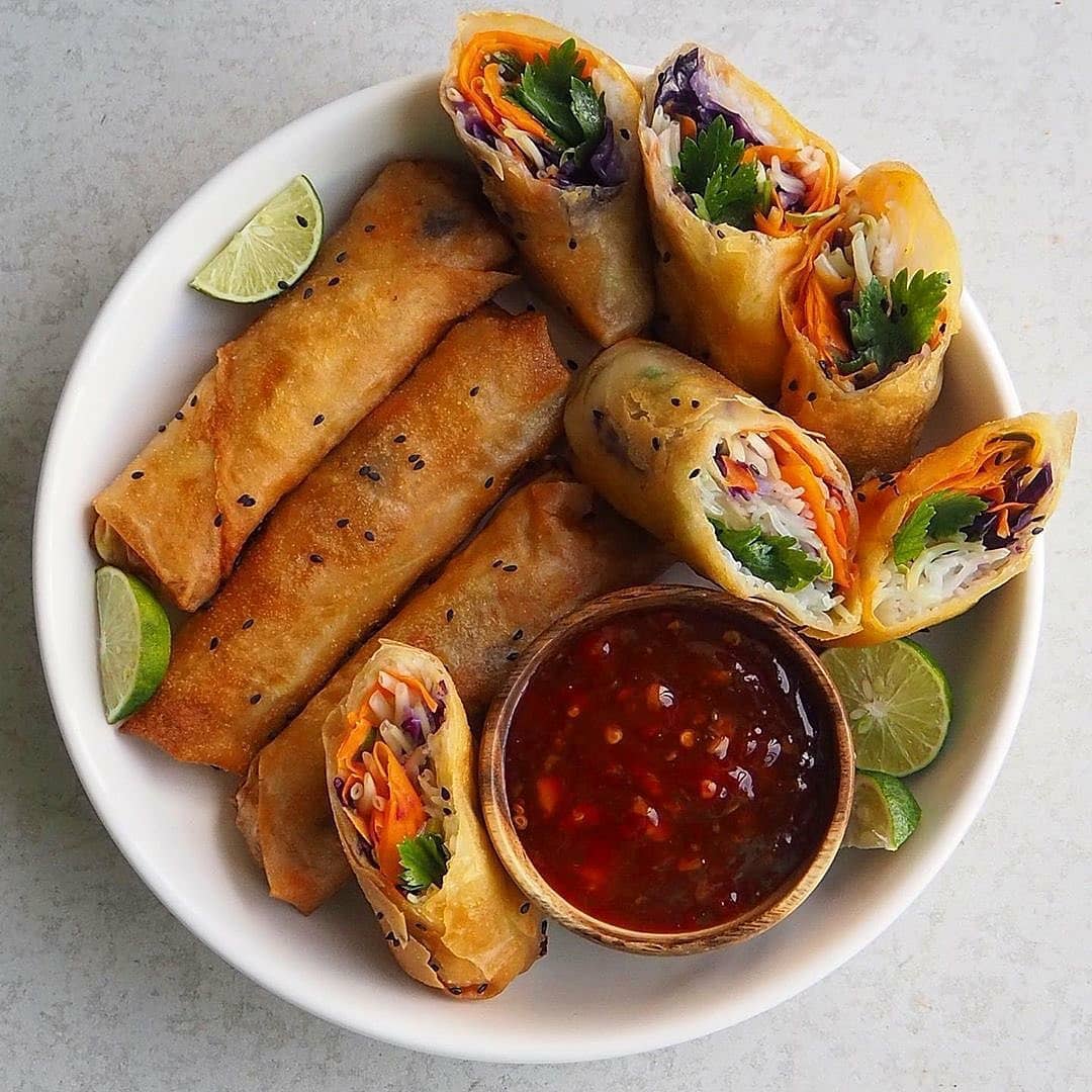 Crispy Vegan Deep-Fried Summer Rolls