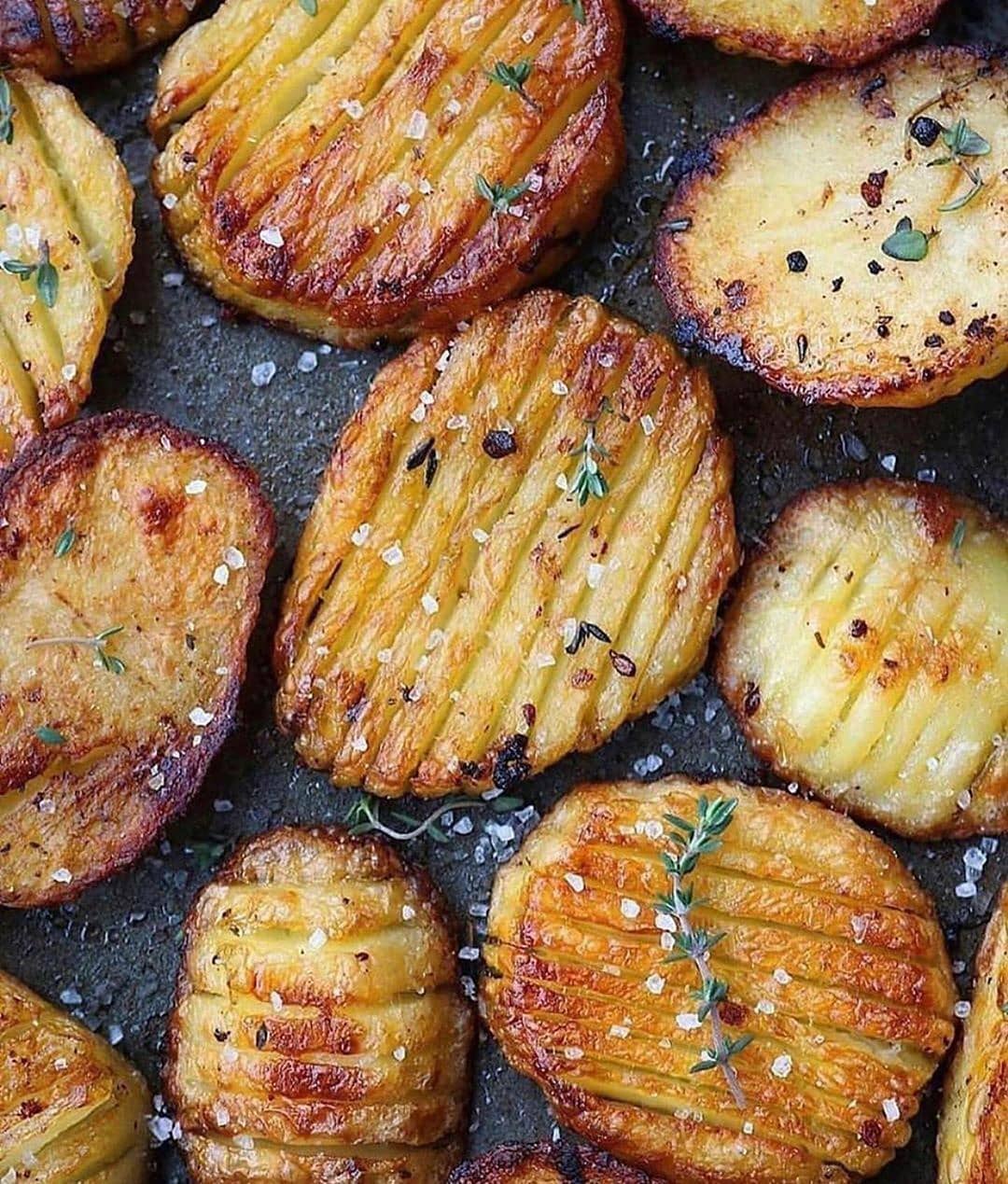 Salt and Vinegar Roast Hasselback Potatoes