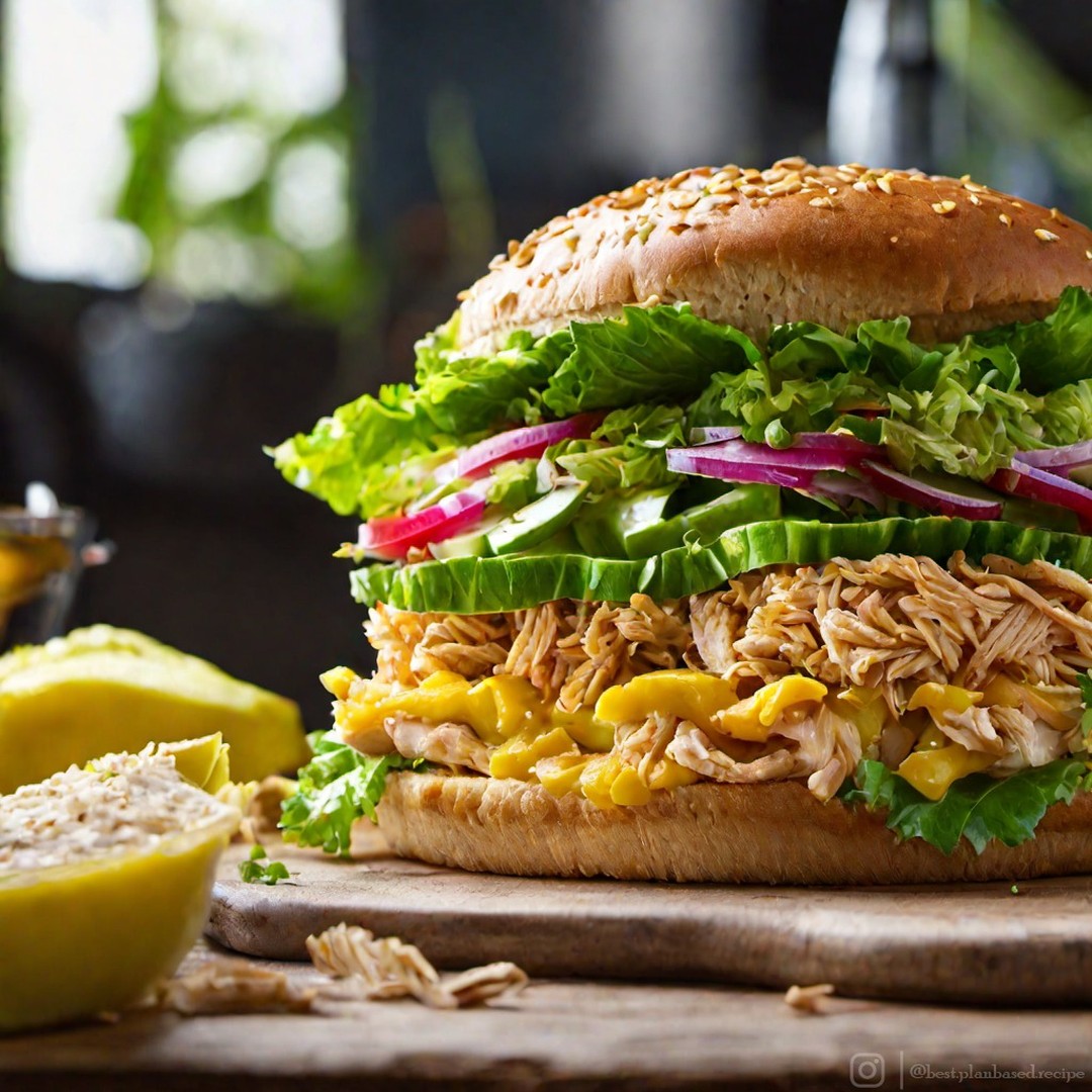 Vegan Jackfruit Pulled Chicken Sandwich