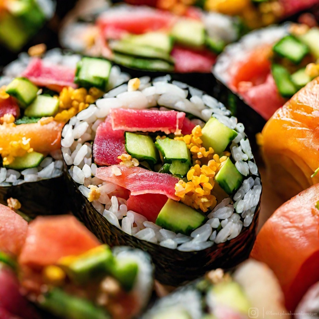 Vegan Rainbow Sushi Rolls