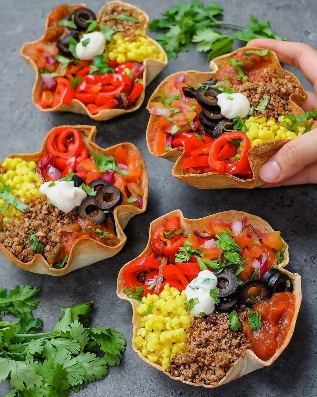 Quick Crispy Baked Tortilla Taco Bowls