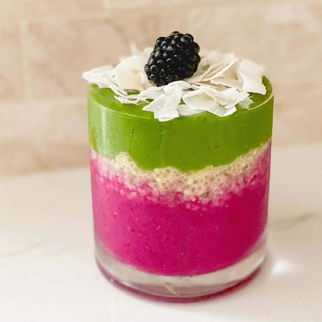 Layered Passionfruit Chia Pudding Smoothie