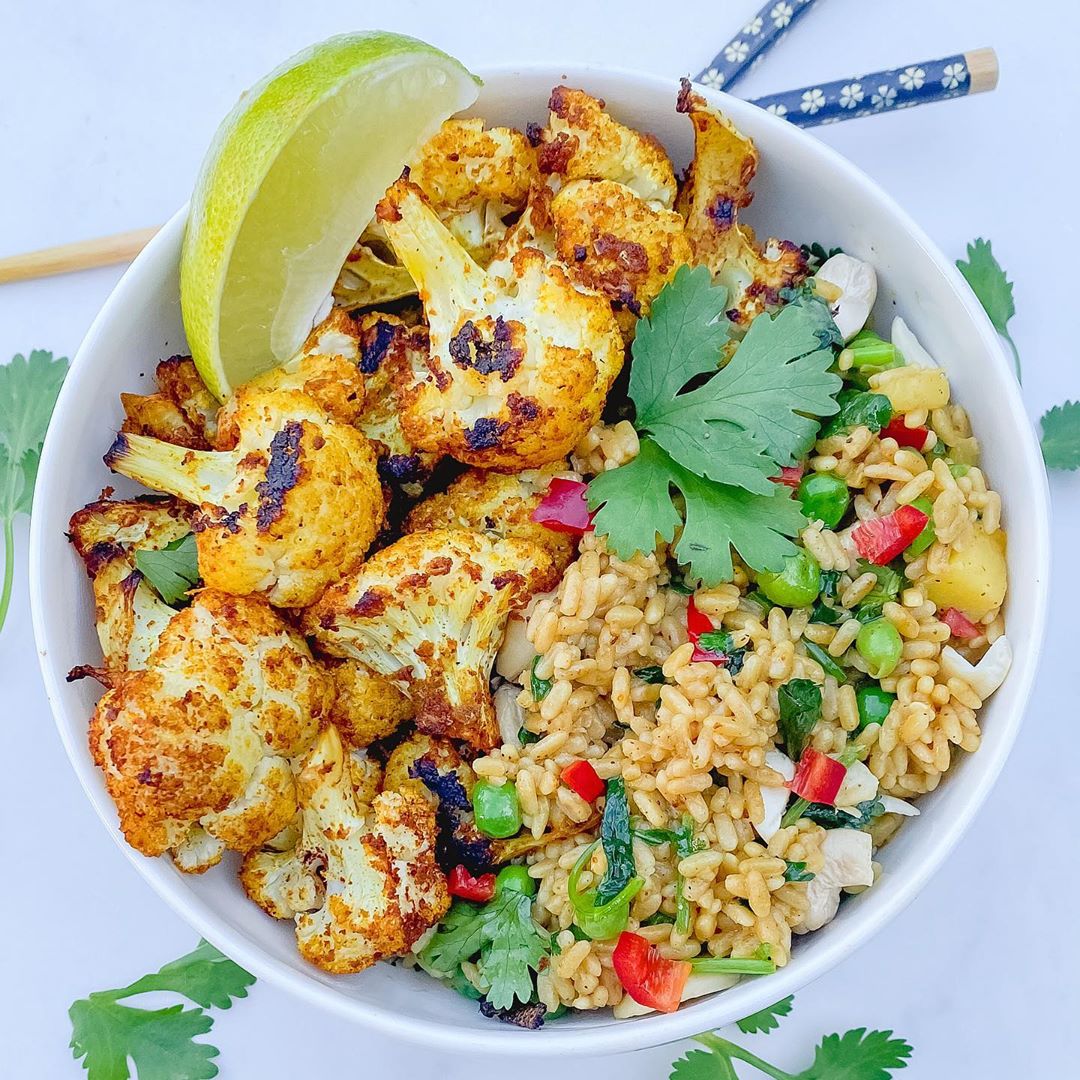 Thai Curry Rice with Roasted Cauliflower