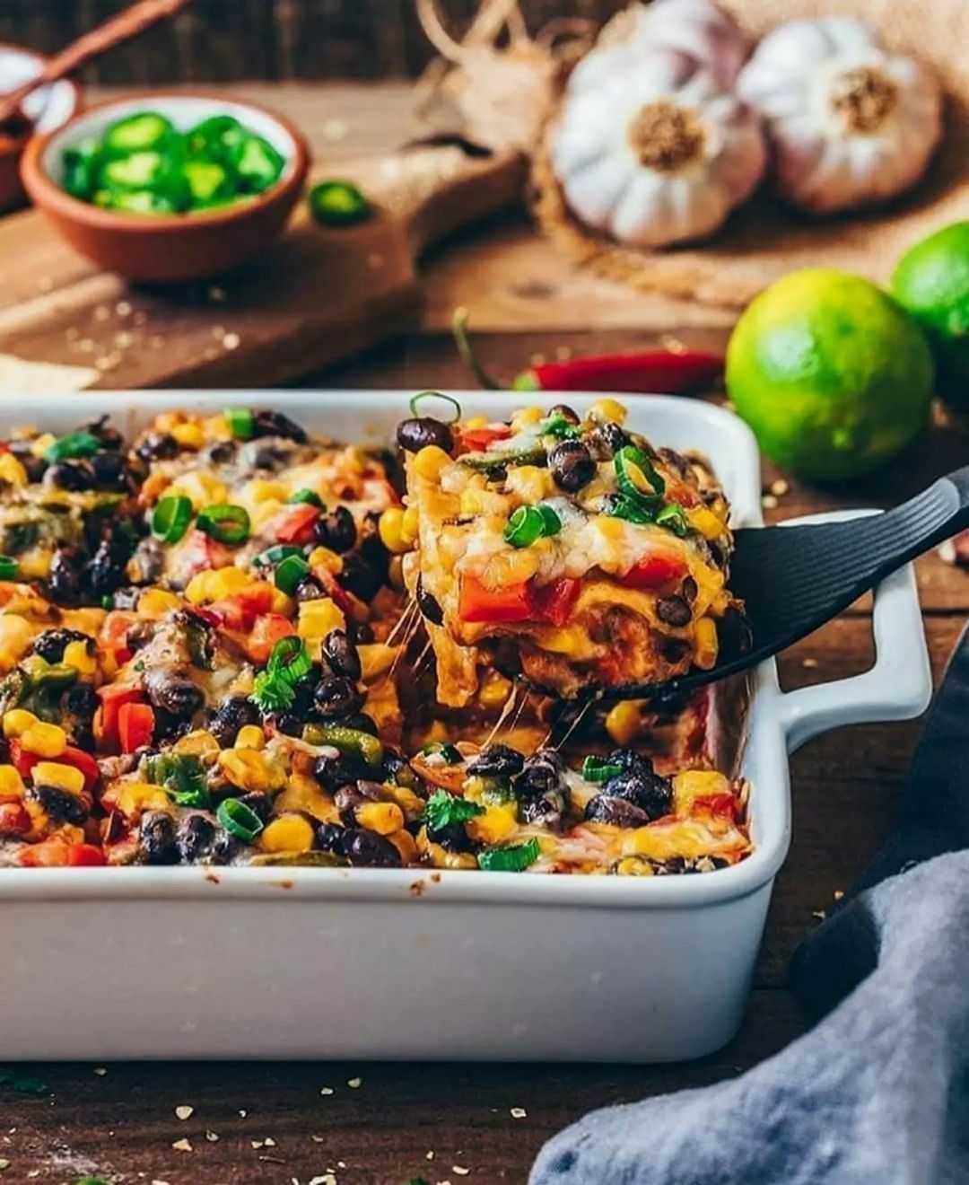 Vegan Mexican Tortilla Casserole