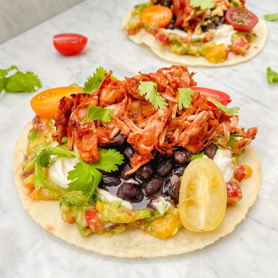Vegan Gluten-Free Chipotle Jackfruit Tostadas