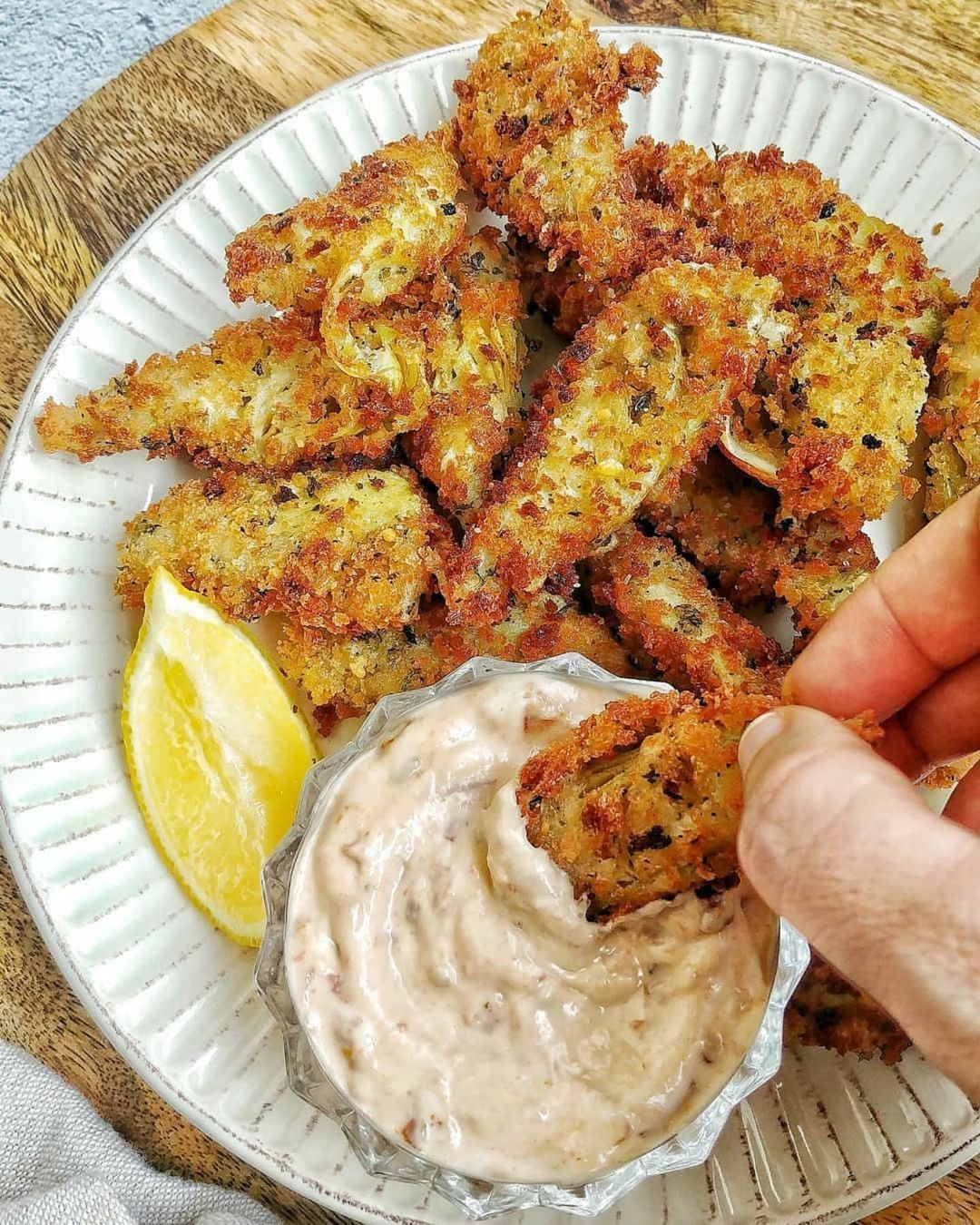 Crispy Fried Artichokes and Creamy Chipotle Dip