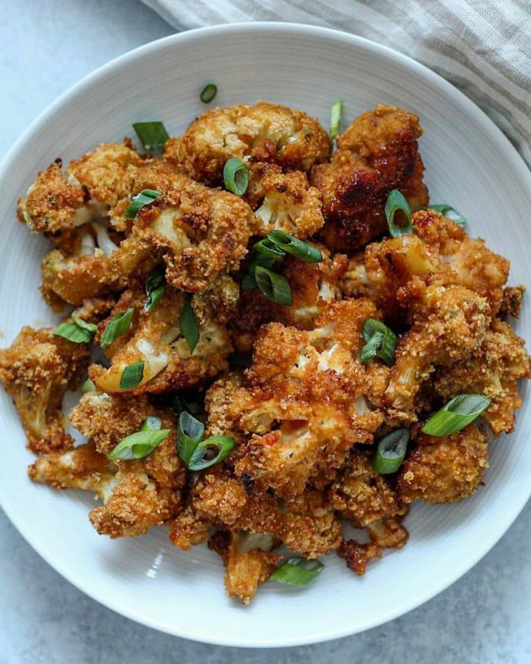 Crispy Baked Cauliflower Bites with Sweet Spicy Sauce