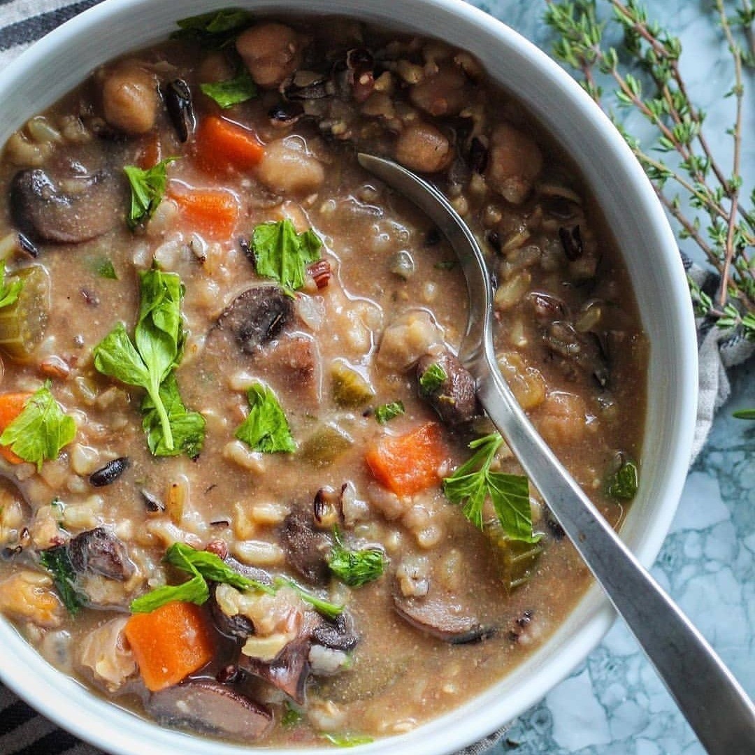Vegan Chickpea Wild Rice Soup