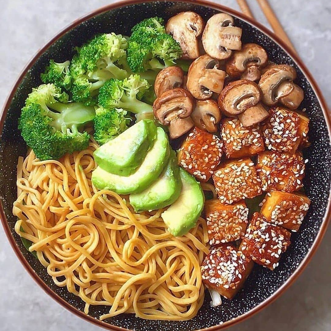 Sweet and Sticky Crispy Tofu Bowl