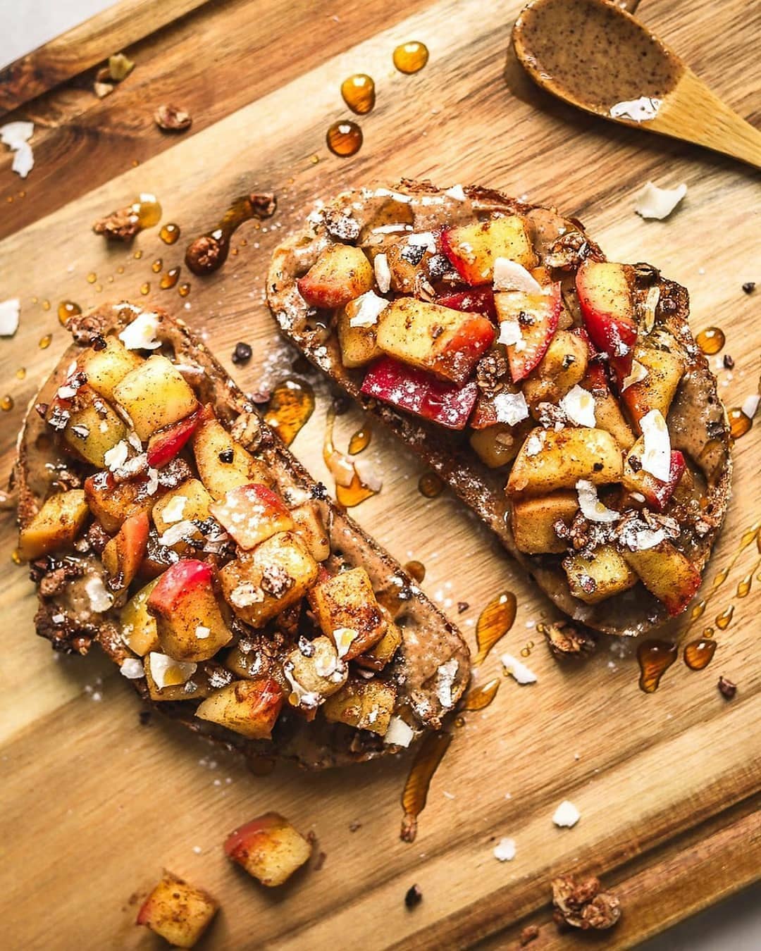 Fried Apple and Almond Butter Toast