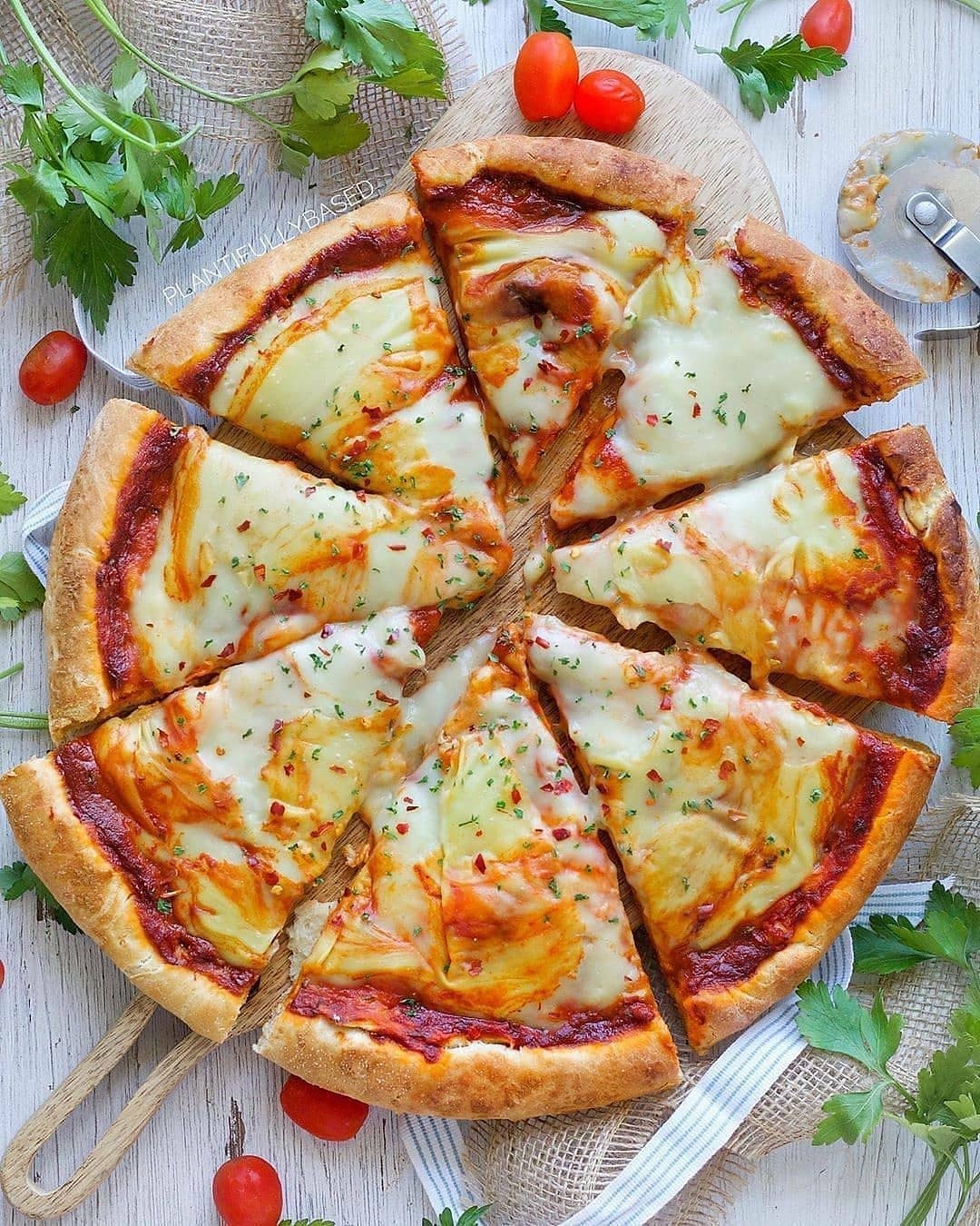 Classic Homemade Vegan Pizza with Cauliflower Cheese
