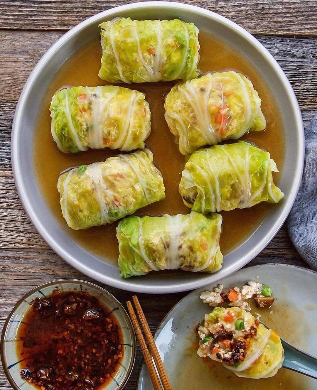 Vegan Stuffed Cabbage Rolls with Tofu Filling