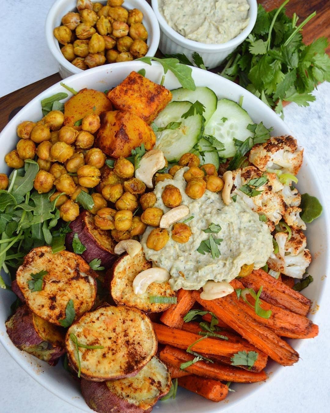 Quick Cilantro Hummus with Avocado Oil and Tahini