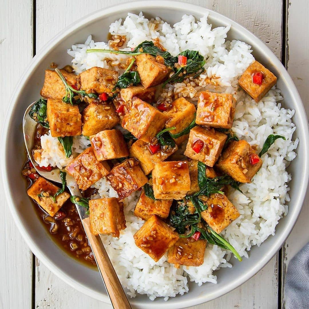Quick Thai Basil Chili Tofu
