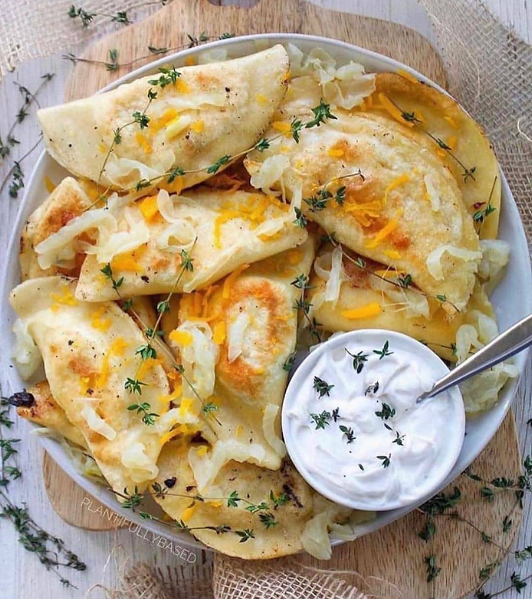 Vegan Potato and Cheddar Pierogi