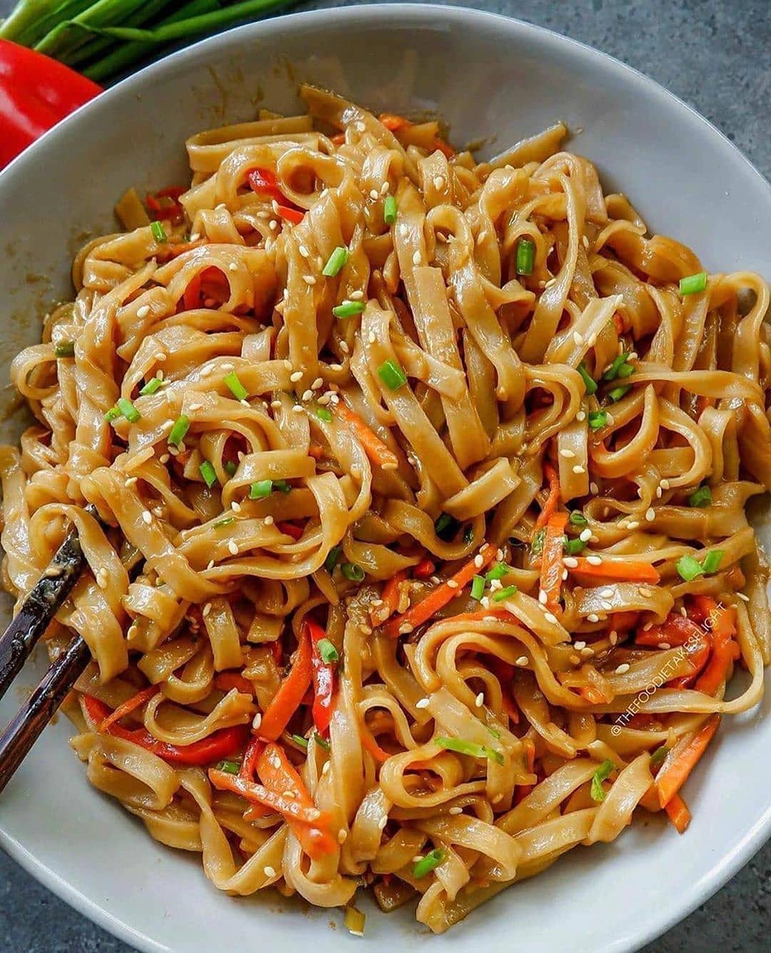 Easy Vegan Peanut Sesame Noodle Stir-Fry