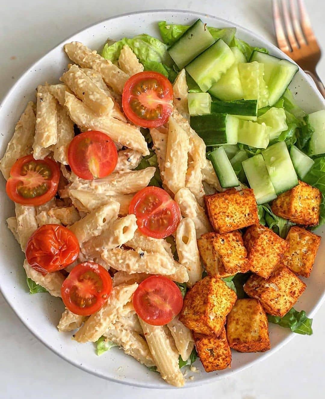 Easy Creamy Hummus Pasta for Two