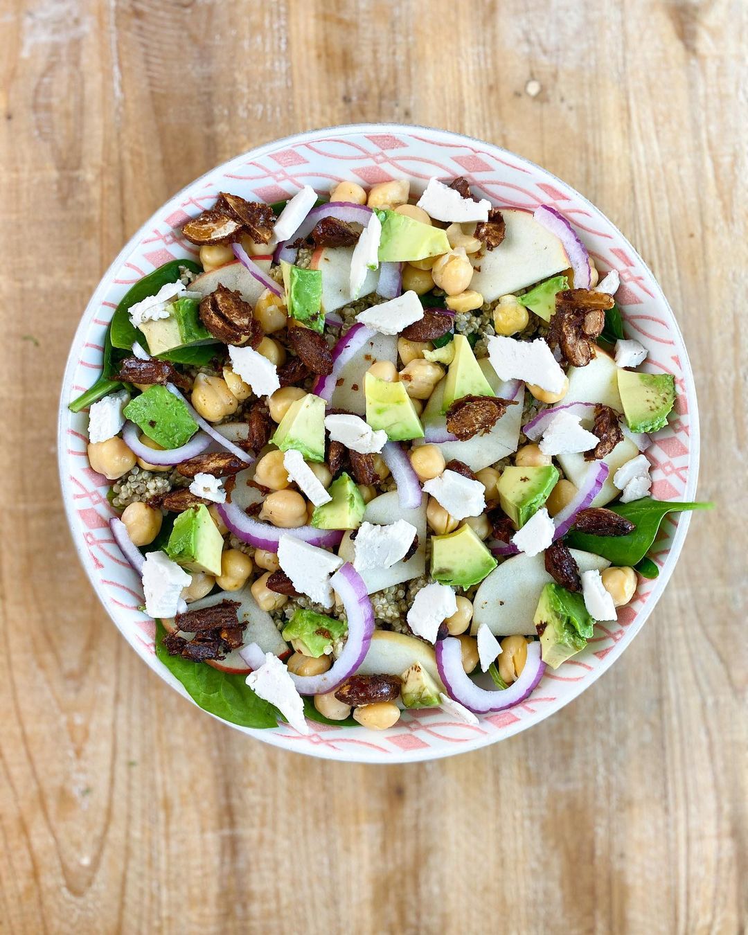 Spinach Quinoa Salad with Chickpeas and Avocado