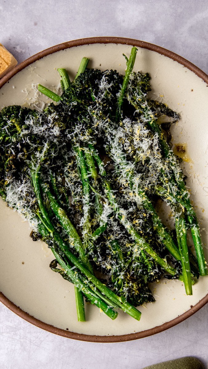 Simple Roasted Broccolini with Parmesan and Lemon